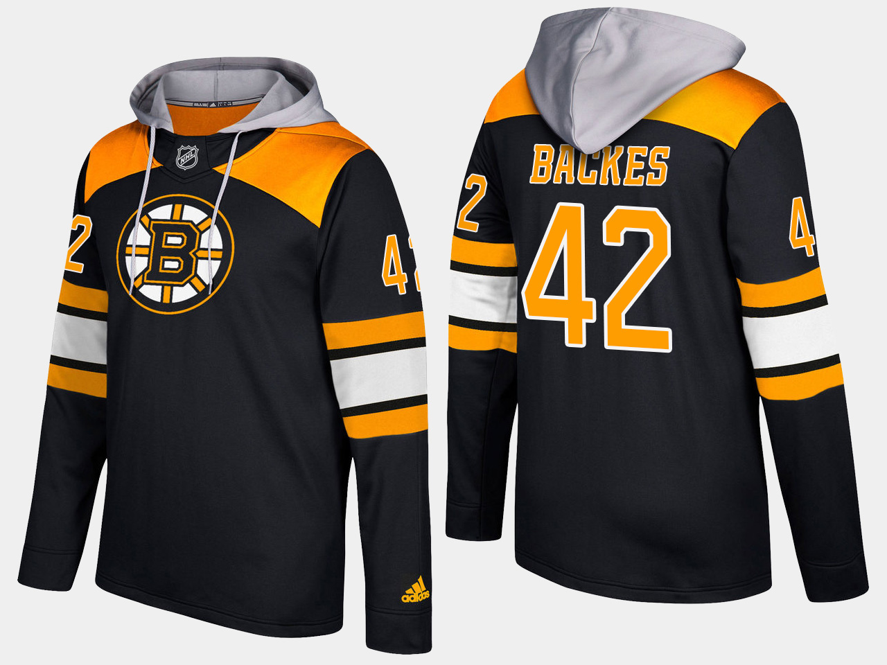 Men NHL Boston bruins 42 david backes black hoodie